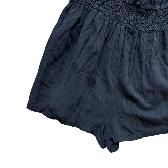 Peasant Blouse Romper with Shorts and 3/4 Sleeves Black Women's Size Small - Picture 2 of 4